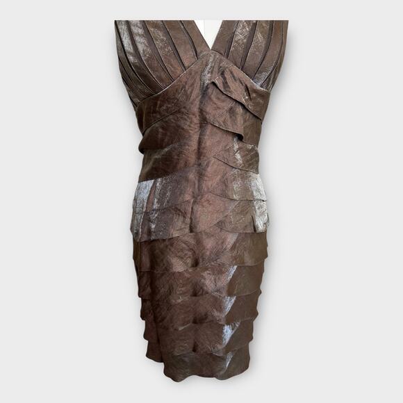 Vintage Y2K Cache Metallic Halter Mini Dress Womens size 6 Bodycon Glam Cocktail - Picture 8 of 11